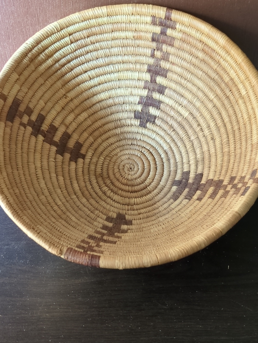 Native Handwoven Natural and Brown Decorative Woven Basket